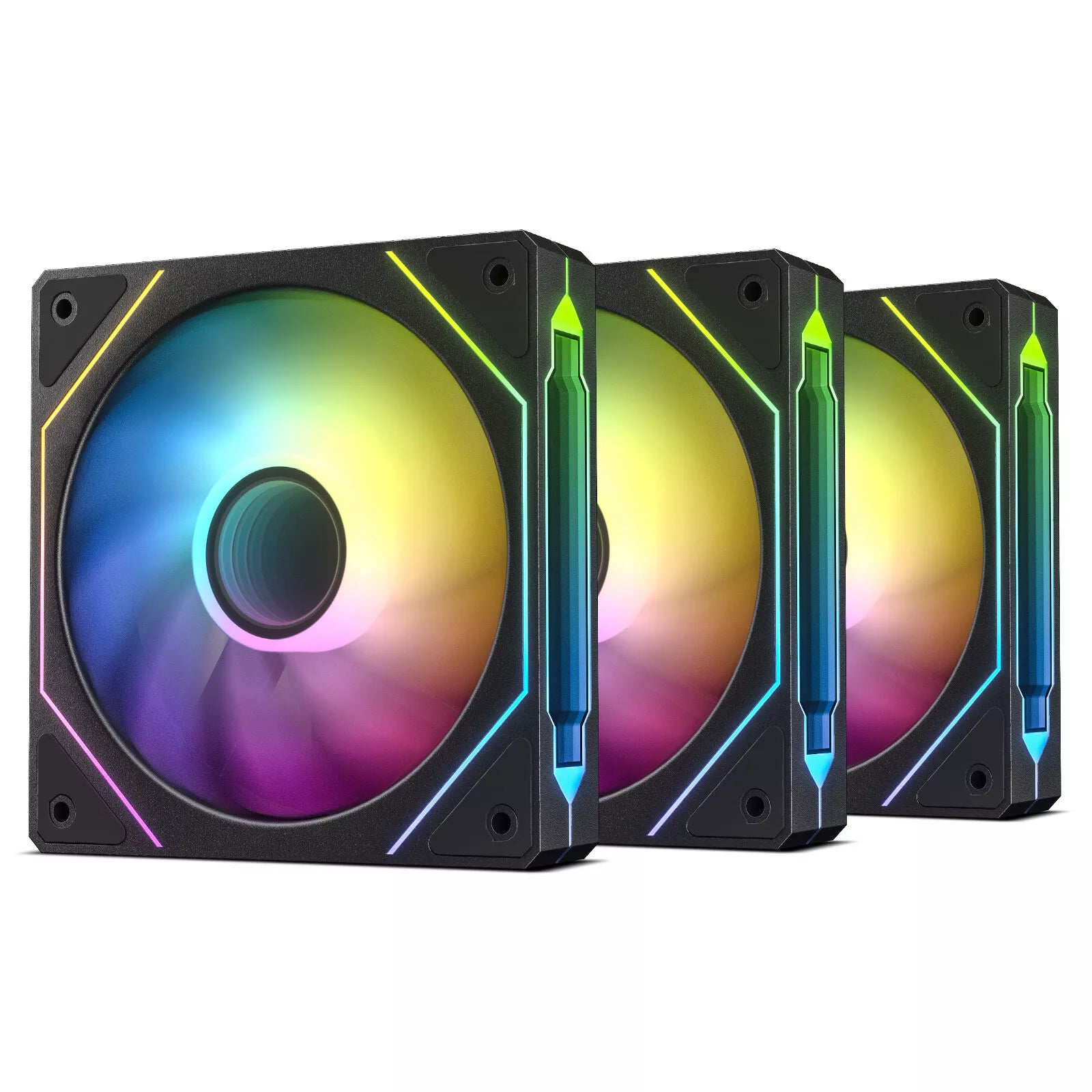 Evounic 120mm RGB/ARGB Case Fan Kit with Remote Control and 6-Port Controller Hub, Quiet Cooling 6-Pack PC Fans for Gaming Desktop Computers