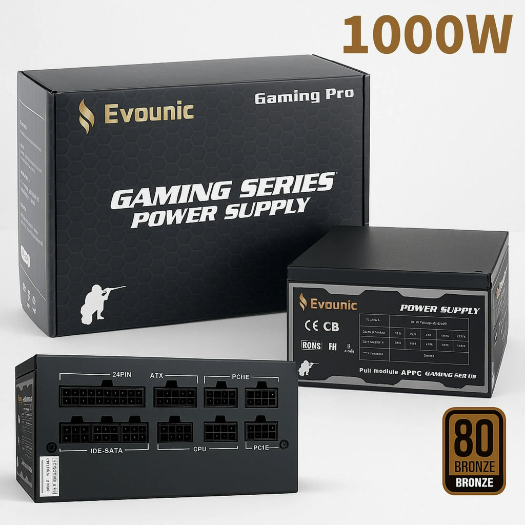 1000W 80 Plus Bronze Certified ATX Power Supply – Full Modular PSU with Active PFC, Dual/Quad Core Support, SLI/Crossfire, Haswell Ready – Gaming/Desktop PC Compatible (1000W Non-Modular)