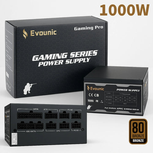 1000W 80 Plus Bronze Certified ATX Power Supply – Full Modular PSU with Active PFC, Dual/Quad Core Support, SLI/Crossfire, Haswell Ready – Gaming/Desktop PC Compatible (1000W Non-Modular)