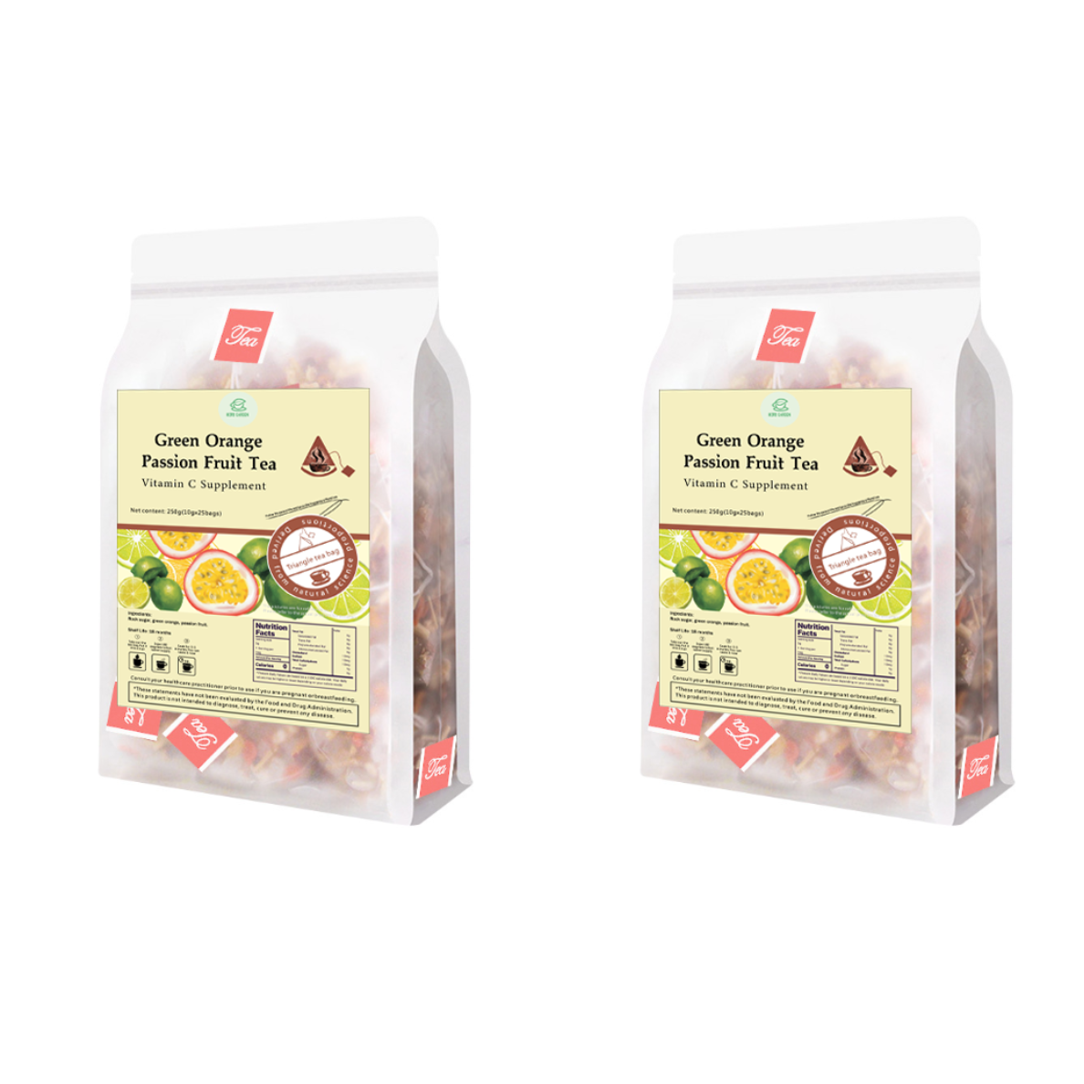 Goddess Herbal Tea Beverage - Green Orange Passion Fruit Tea 250g (10g x 25 bags)
