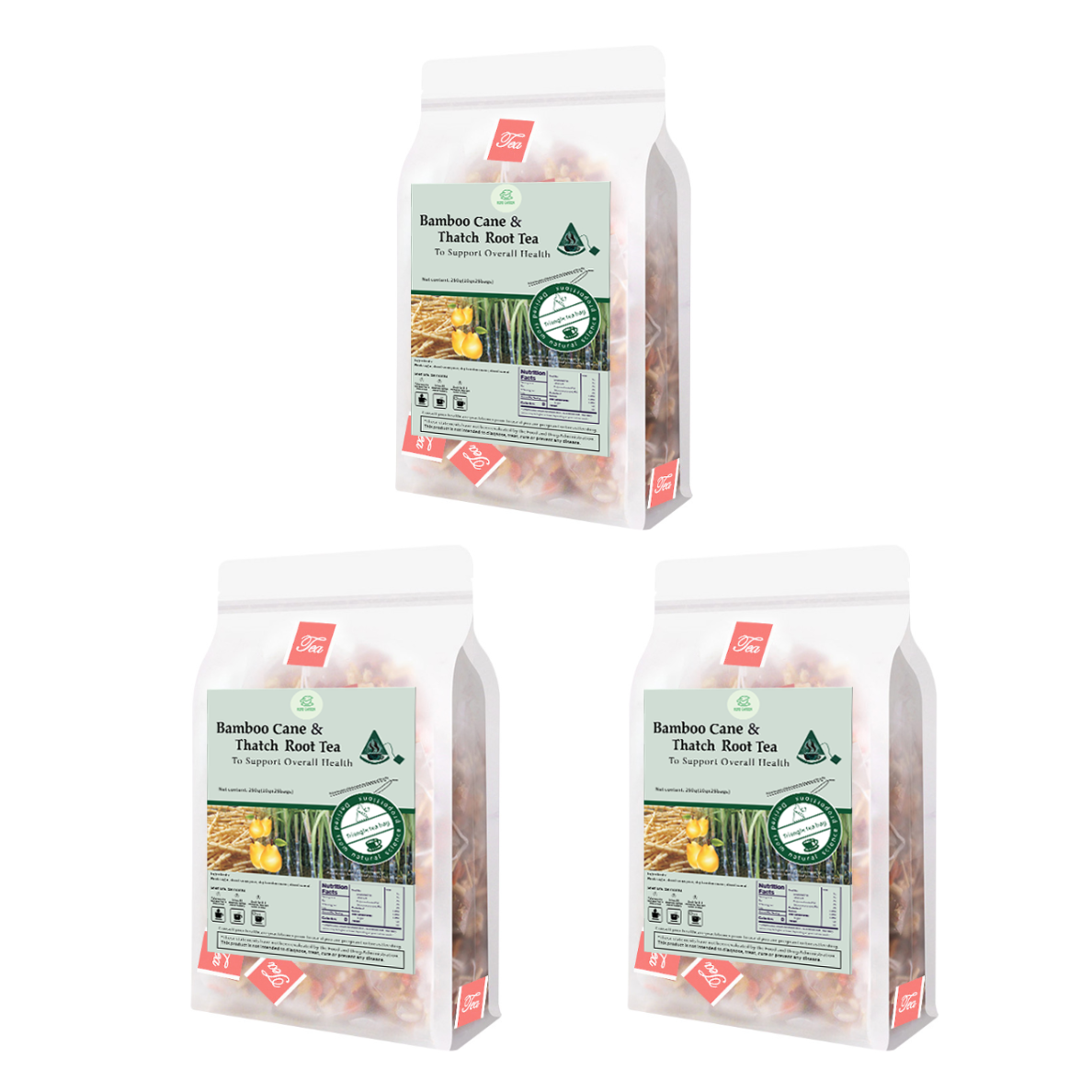 Té de hierbas - Té de caña de bambú y raíz de paja 250 g (10 g x 25 bolsas) con 9 muestras de regalo