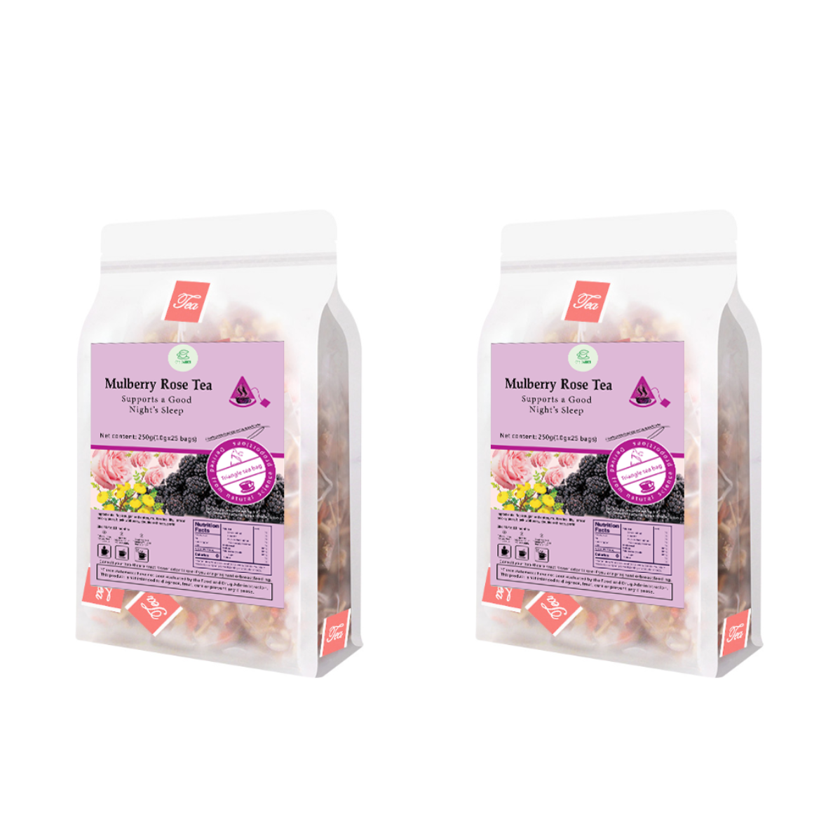 Goddess Herbal Tea Beverage - Natural Material Mulberry Rose Tea 250g (10g x 25 bags)