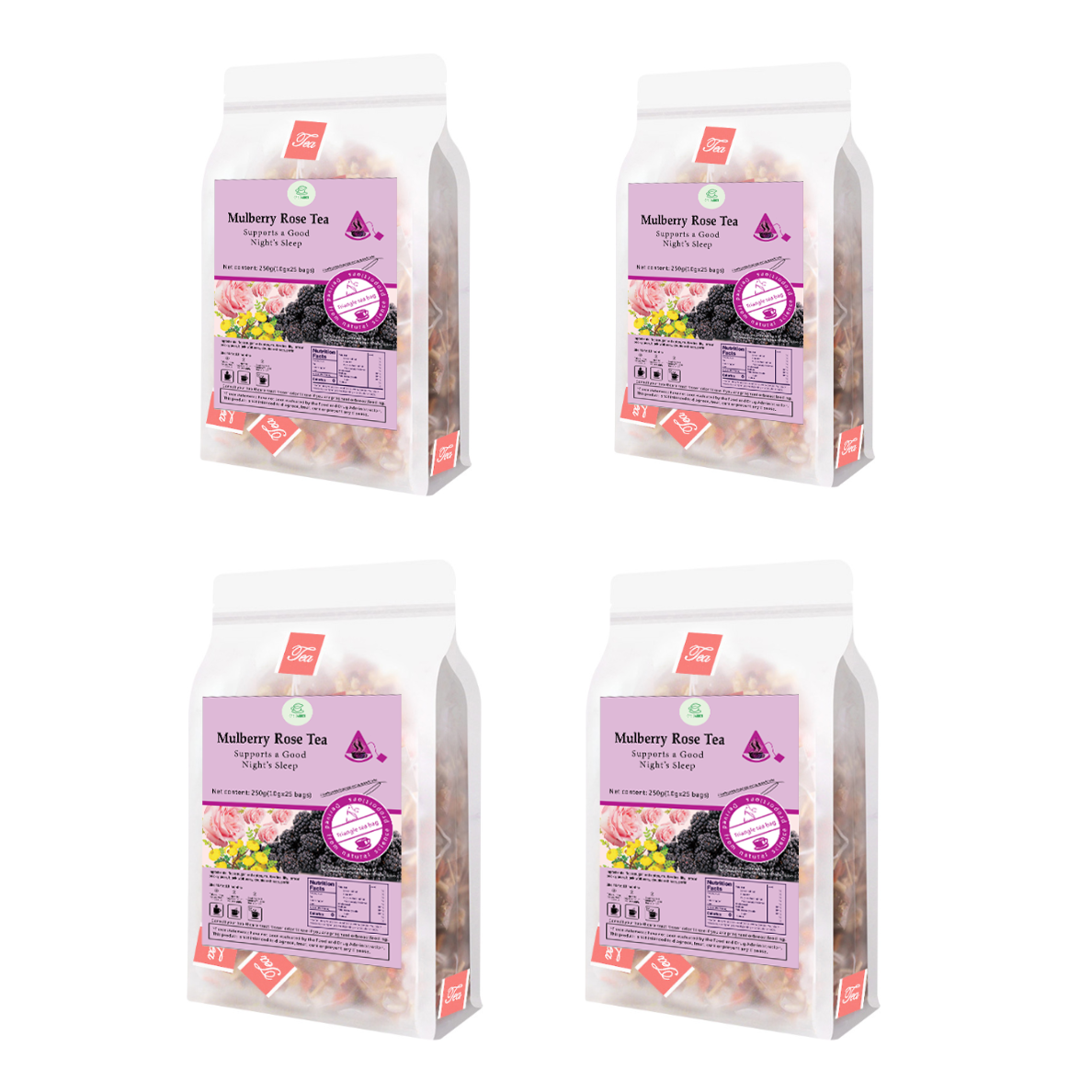 Goddess Herbal Tea Beverage - Natural Material Mulberry Rose Tea 250g (10g x 25 bags)