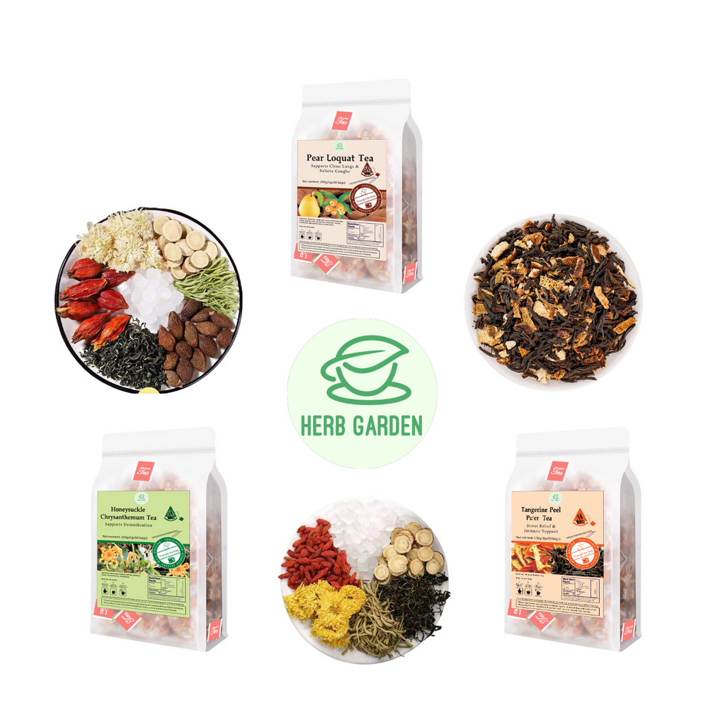 Loose Leaf Herbal Fruit Flower Tea Beverage - Pear Loquat Tea & Honeysuckle Chrysanthemum Tea & Tangerine Peel Pu’er Tea - 150 teabags (22.9oz) -  Immune, Detox, Soothes Throat, Clean Lungs, Coughs, Vitamin C, 100% Natural Material