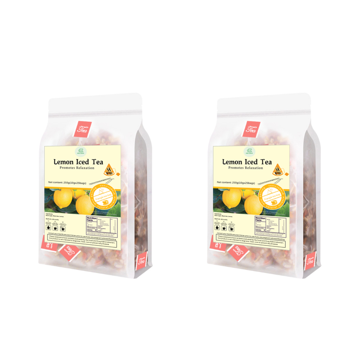 Bebida dulce de té de hierbas - Té helado de limón 250 g (10 g x 25 bolsas) 
