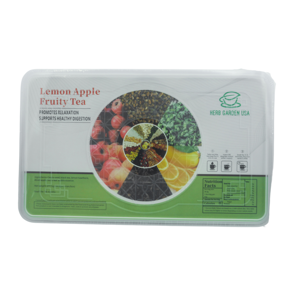 Bebida de material natural de té de hierbas - Té afrutado de manzana y limón 277 g (18,5 g x 15 latas)