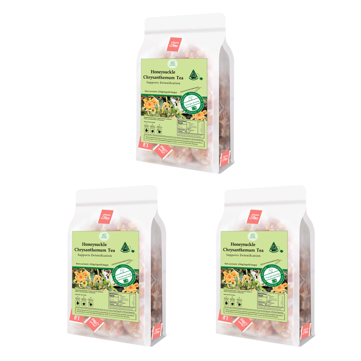 Goddess Herbal Tea Beverage - Natural Material Honeysuckle Chrysanthemum Tea 250g (5g x 50 bags)