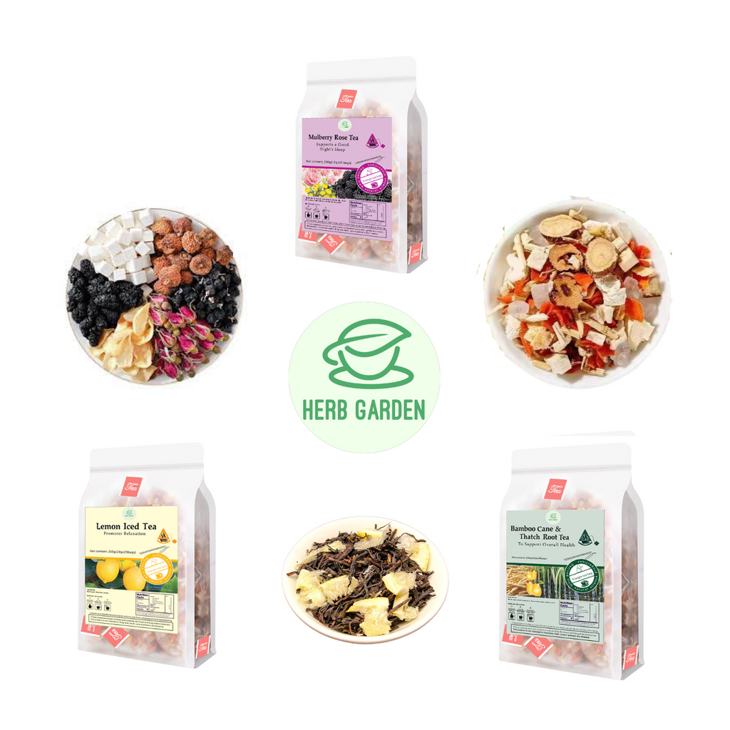 Loose Leaf Herbal Fruit Flower Tea Beverage - Mulberry Rose Tea & Lemon Iced Tea & Bamboo Cane & Thatch Root Tea - 75 teabags (26.4oz) -  Black Tea, Vitamin C, Good Night’s Sleep, 100% Natural Whole Material, Stress Relief