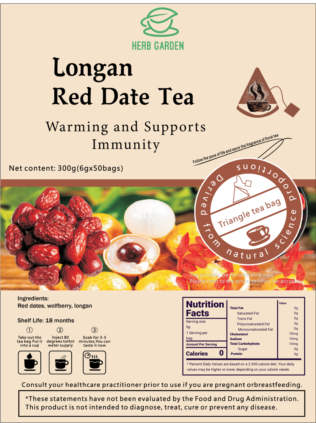 Té Longan de dátil rojo 300 g+té de jengibre y dátiles rojos 250 g+té de rosa de morera 250 g+té de maracuyá de naranja verde 250 g