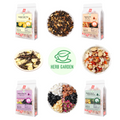 Loose Leaf Herbal Fruit Flower Tea Beverage - Mulberry Rose Tea & Lemon Iced Tea & Tangerine Peel Pu’er Tea & Bamboo Cane & Thatch Root Tea - 150 teabags (31.7oz) - Immune, Vitamin C, Good Sleep, 100% Natural Whole Material