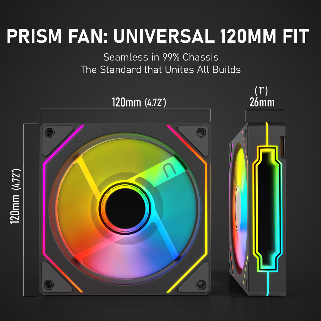 Evounic 120mm RGB/ARGB Case Fan Kit with Remote Control and 6-Port Controller Hub, Quiet Cooling 6-Pack PC Fans for Gaming Desktop Computers