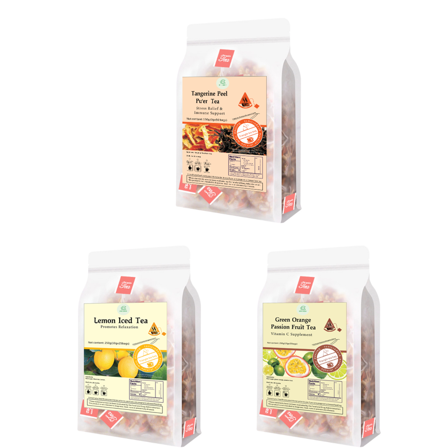 Goddess Herbal Tea Combo Beverage Natural Material with Healthy Sugar- 3 bags 26.5oz 75 teabags With Free Gift 9 Samplers 1