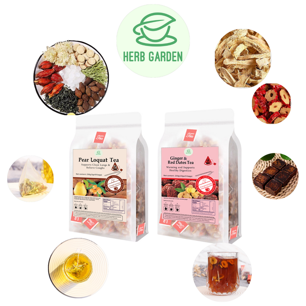 Loose Leaf Herbal Fruit Flower Tea - Pear Loquat Tea & Ginger & Red Dates Tea - 75 teabags (17.6oz) -  Throat Comfort, Soothes the Throat, Clean Lungs, Coughs, Skin Detox, Menstrual, Great Taste, 100% Natural Whole Material, Stress Relief