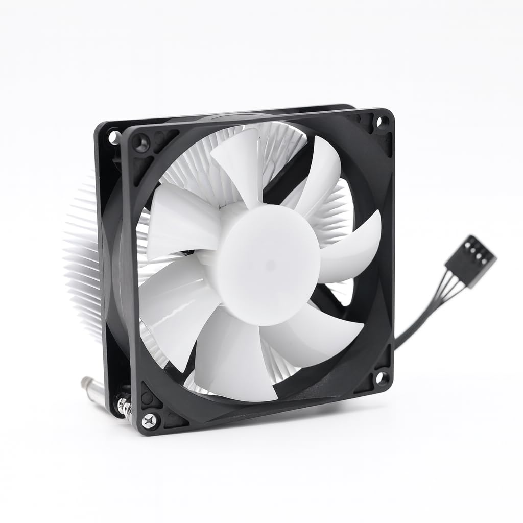80mm RGB Heatsink CPU Cooler with Universal Bracket - Compatible Intel i3/i5/i7 LGA 115x 1150 1151 1155 1156 1200 Quiet Fan & Aluminum Heatsink 4pin with Temperature Control Easy Install for Desktop