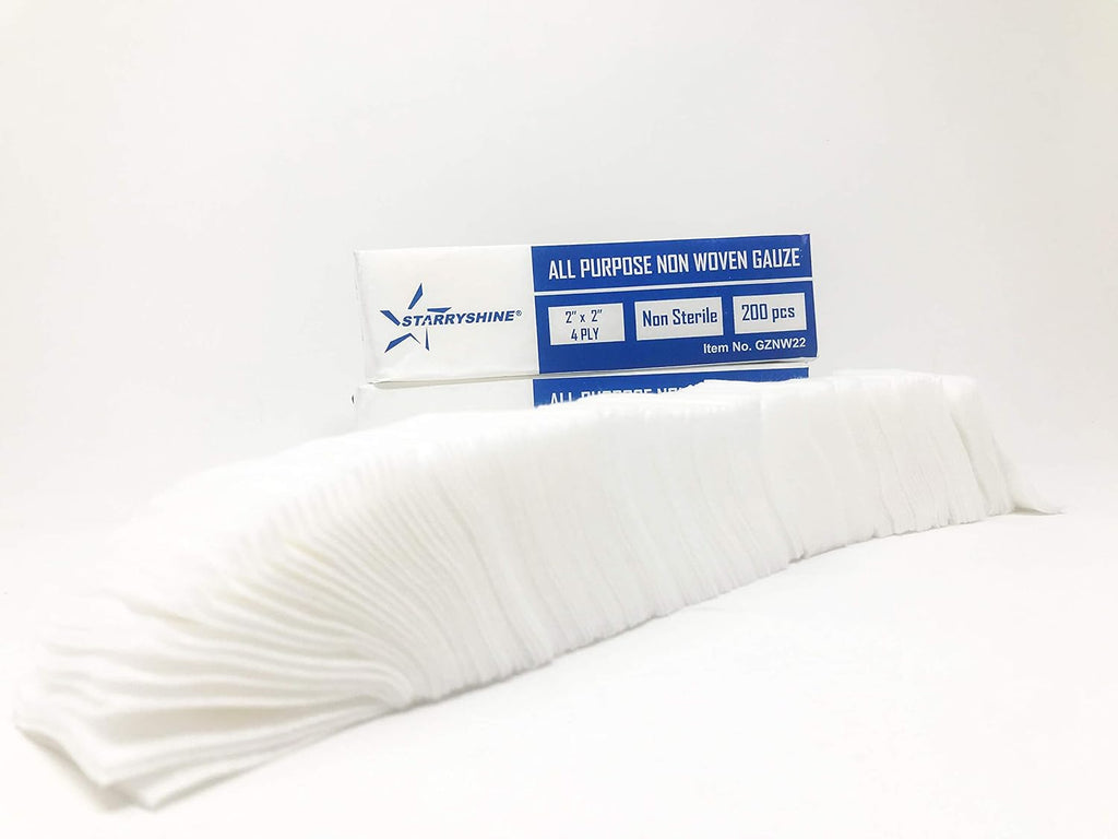 1000 PC (5 PKS) 2"X2" Non-Woven 4-Ply Dental Medical Gauze Pad, Non-Sterile All Purpose Gauze Sponges, 4-Ply Cotton Filled Sponges Provide Maximum Absorption