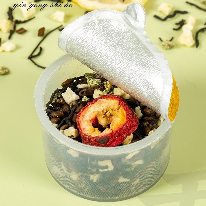 Bebida de material natural de té de hierbas - Té afrutado de manzana y limón 277 g (18,5 g x 15 latas)