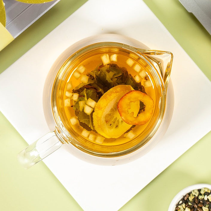 Bebida de material natural de té de hierbas - Té afrutado de manzana y limón 277 g (18,5 g x 15 latas)