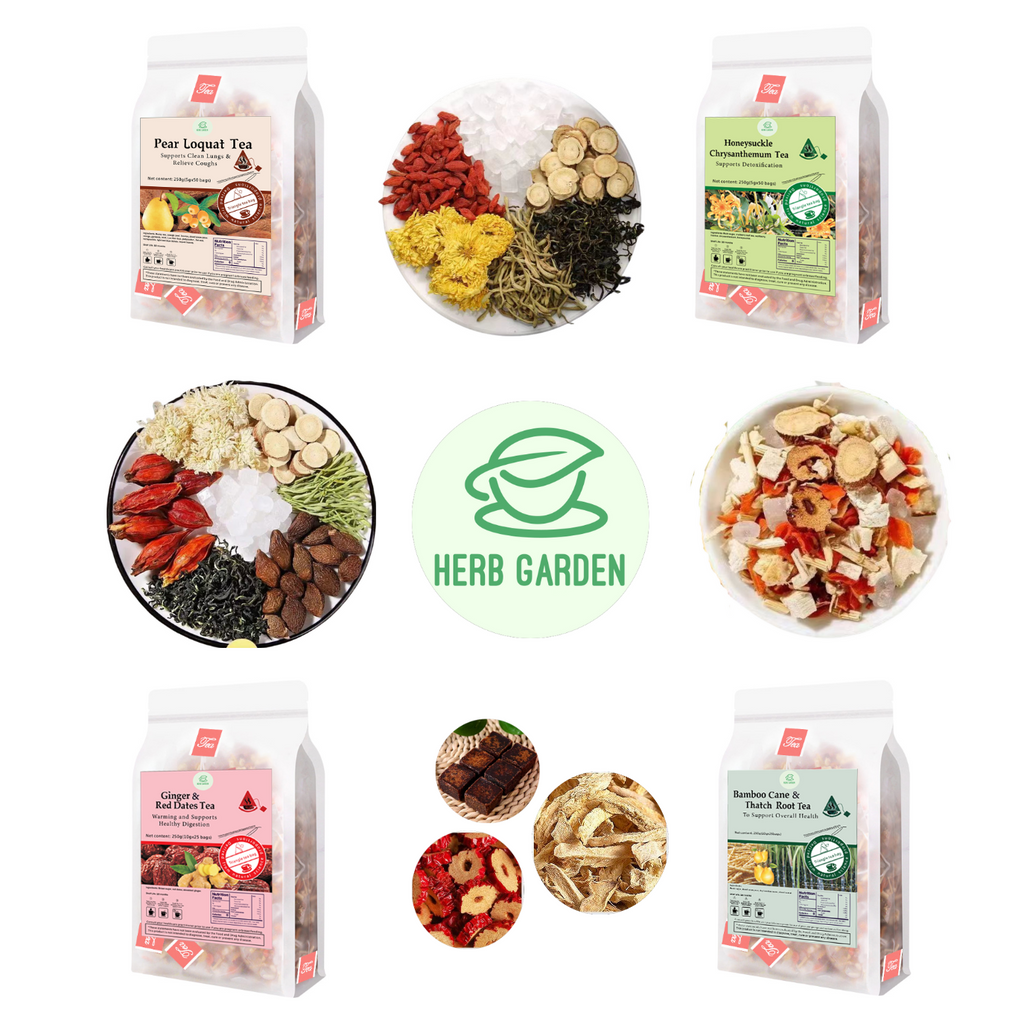 Loose Leaf Herbal Fruit Flower Tea Beverage - Pear Loquat Tea & Honeysuckle Chrysanthemum Tea & Bamboo Cane & Thatch Root Tea & Ginger & Red Dates Tea - 125 teabags (34.2oz) - Skin Detox, Throat Comfort, Good Sleep, 100% Natural Whole Material