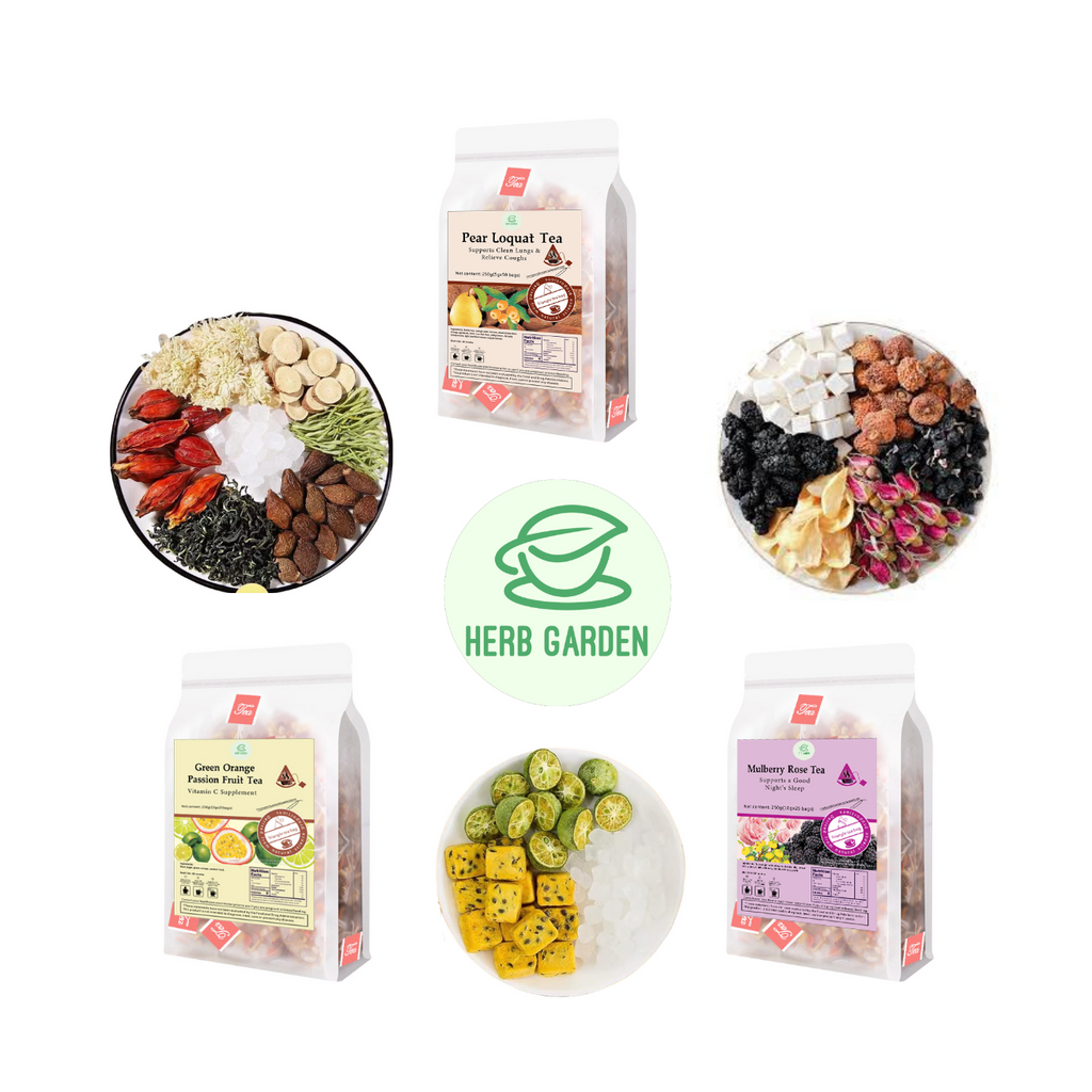 Loose Leaf Herbal Fruit Flower Tea Beverage - Pear Loquat Tea & Mulberry Rose Tea & Green Orange Passion Fruit Tea - 125 teabags (26.4oz) -  Vitamin C, Good Night’s Sleep, Soothes Throat, Clean Lungs, Coughs, 100% Natural Material