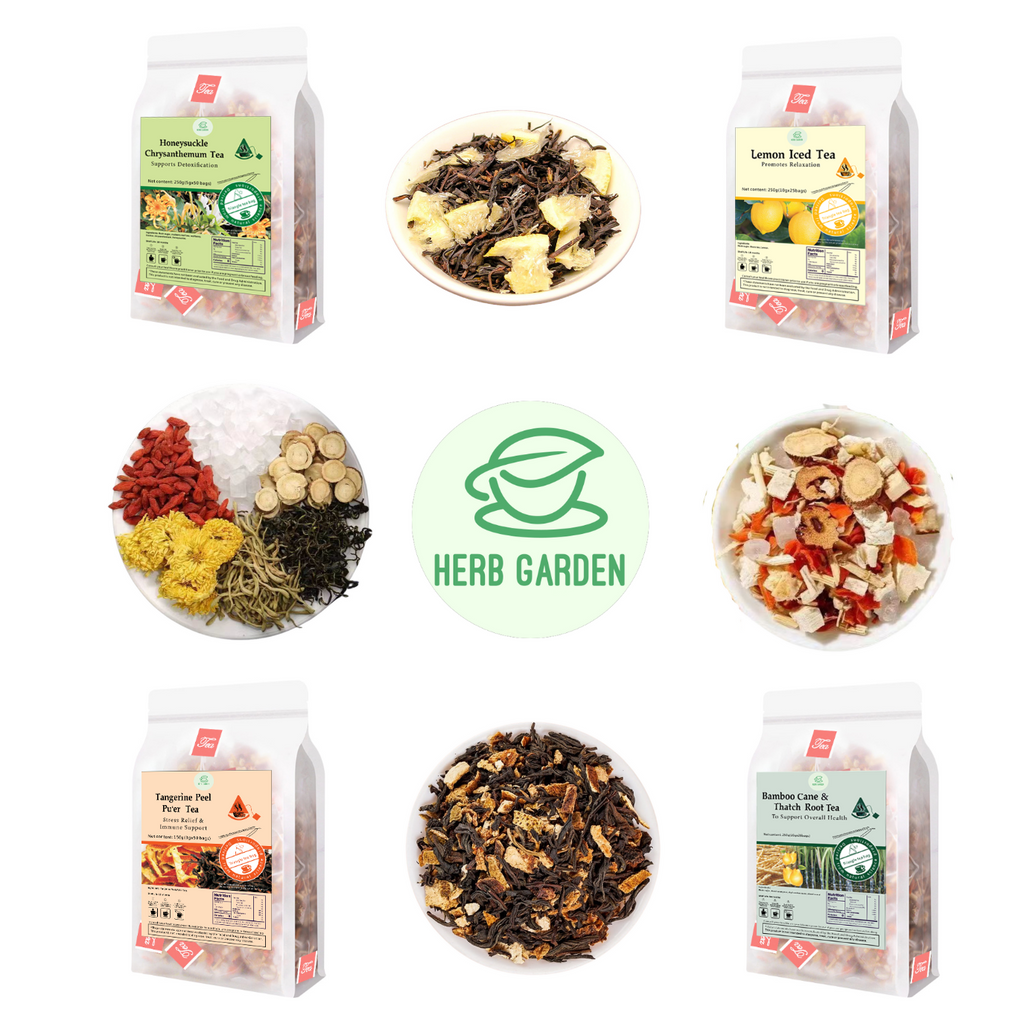 Loose Leaf Herbal Fruit Flower Tea Beverage - Honeysuckle Chrysanthemum Tea & Lemon Iced Tea & Tangerine Peel Pu’er Tea & Bamboo Cane & Thatch Root Tea - 150 teabags (31.7oz) - Immune, Detox, Good Night’s Sleep, Vitamin C, 100% Natural Whole Material