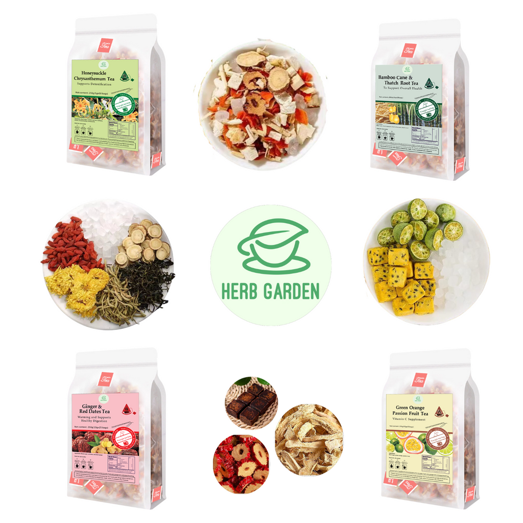 Loose Leaf Herbal Fruit Flower Tea Beverage - Honeysuckle Chrysanthemum Tea & Bamboo Cane & Thatch Root Tea & Green Orange Passion Fruit Tea & Ginger & Red Dates Tea - 150 teabags (31.7oz) - Skin, Detox, Vitamin C, 100% Natural Whole Material