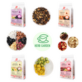 Loose Leaf Herbal Fruit Flower Tea Beverage - Mulberry Rose Tea & Tangerine Peel Pu’er Tea & Green Orange Passion Fruit Tea & Ginger & Red Dates Tea - 125 teabags (31.7oz) - Skin Detox, Immune, Good Night’s Sleep, Vitamin C, 100% Natural Whole Material