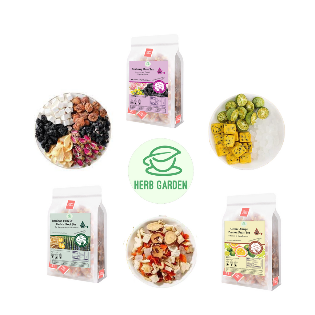 Loose Leaf Herbal Fruit Flower Tea Beverage - Mulberry Rose Tea & Bamboo Cane & Thatch Root Tea & Green Orange Passion Fruit Tea - 75 teabags (26.4oz) - Vitamin C, Good Night’s Sleep, 100% Natural Material