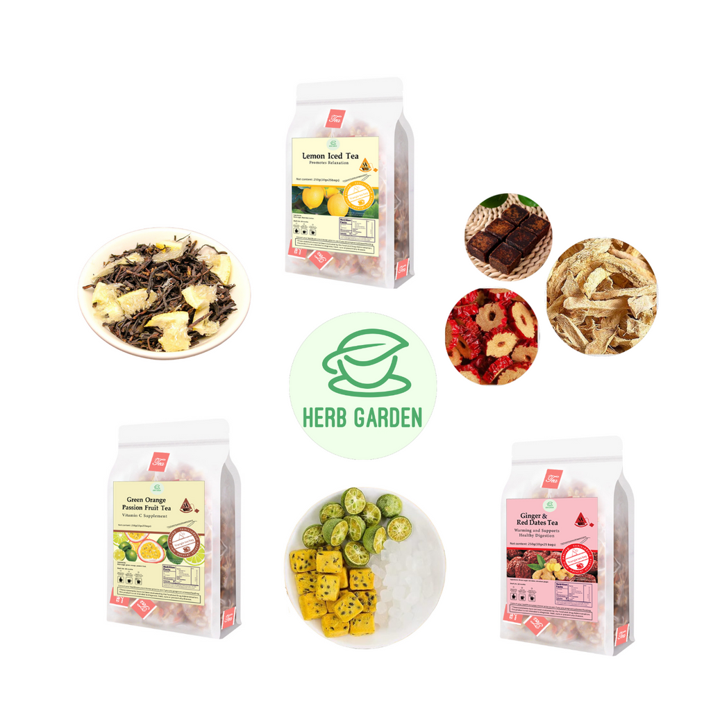 Loose Leaf Herbal Fruit Flower Tea Beverage - Lemon Iced Tea & Green Orange Passion Fruit Tea & Ginger & Red Dates Tea - 75 teabags (26.4oz) - Skin Detox, Menstrual, Black Tea, Caffeinated, Vitamin C, 100% Natural Material