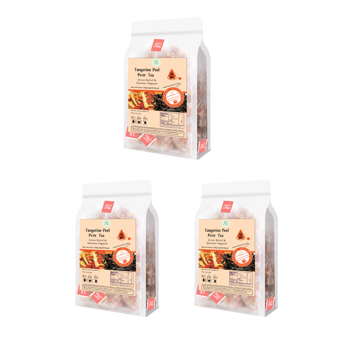 Bebida de té de hierbas - Té de cáscara de mandarina de material natural 250 g (5 g x 50 bolsas) con 9 muestras de regalo gratis 