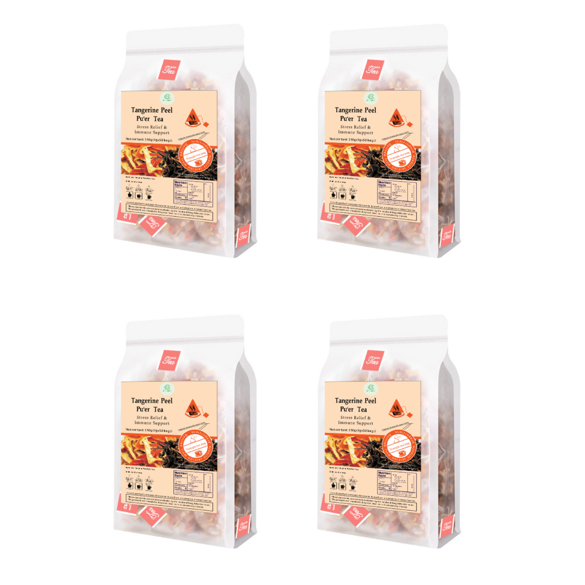 Té de cáscara de mandarina de material natural, 250 g (5 g x 50 bolsas) con 9 muestras de regalo gratis 