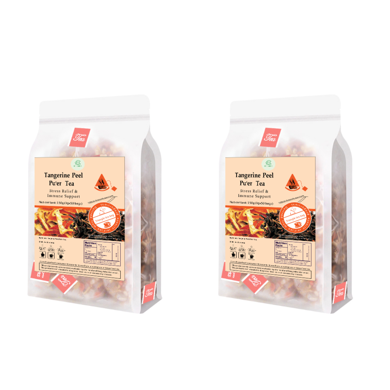 Té de cáscara de mandarina de material natural, 250 g (5 g x 50 bolsas) con 9 muestras de regalo gratis 