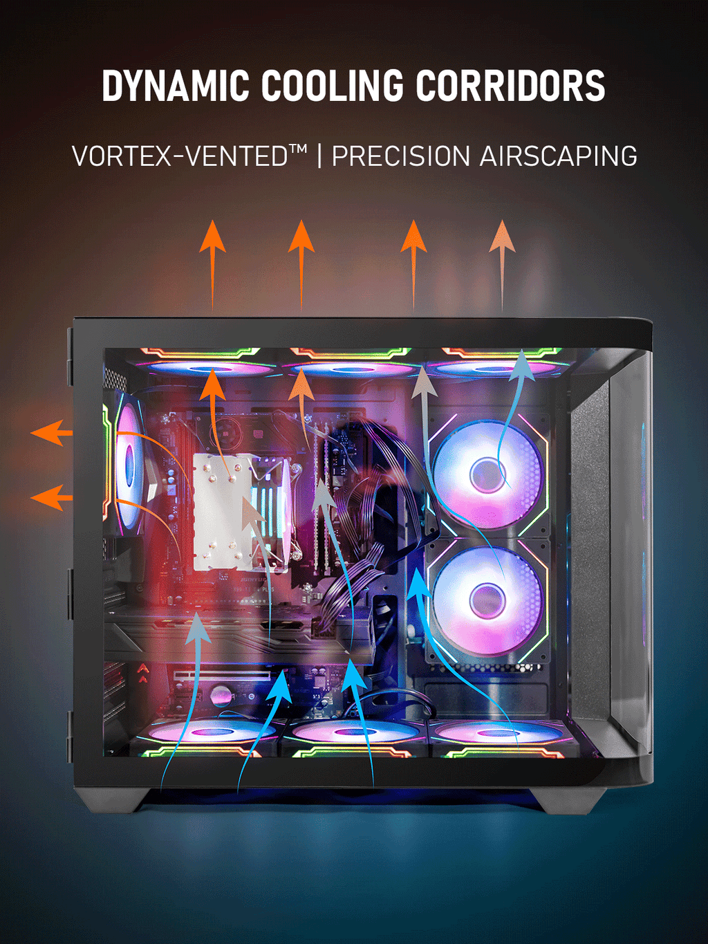 EVOUNIC Gaming PC Desktop, Intel i5/E5/i7 ,Variant VR Ready GPU , 32GB DDR4, 1TB SSD, WiFi 6 & BT 5.4, 9 ARGB Fans, RGB Keyboard & Mouse, Windows 11, Gaming Computer Tower for Gamer, Streaming