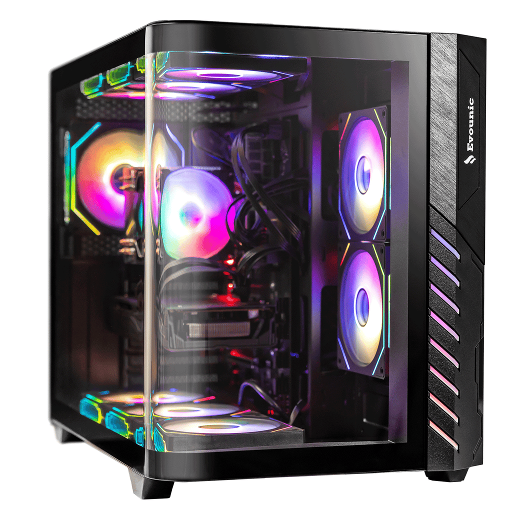 EVOUNIC Gaming PC Desktop, Intel i5/E5/i7 ,Variant VR Ready GPU , 32GB DDR4, 1TB SSD, WiFi 6 & BT 5.4, 9 ARGB Fans, RGB Keyboard & Mouse, Windows 11, Gaming Computer Tower for Gamer, Streaming
