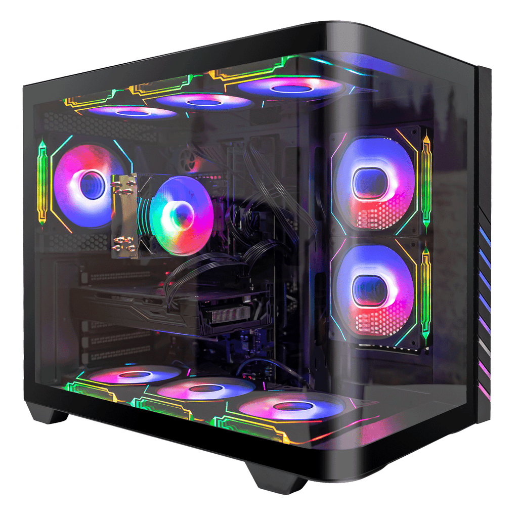 EVOUNIC Gaming PC Desktop, Intel i5/E5/i7 ,Variant VR Ready GPU , 32GB DDR4, 1TB SSD, WiFi 6 & BT 5.4, 9 ARGB Fans, RGB Keyboard & Mouse, Windows 11, Gaming Computer Tower for Gamer, Streaming