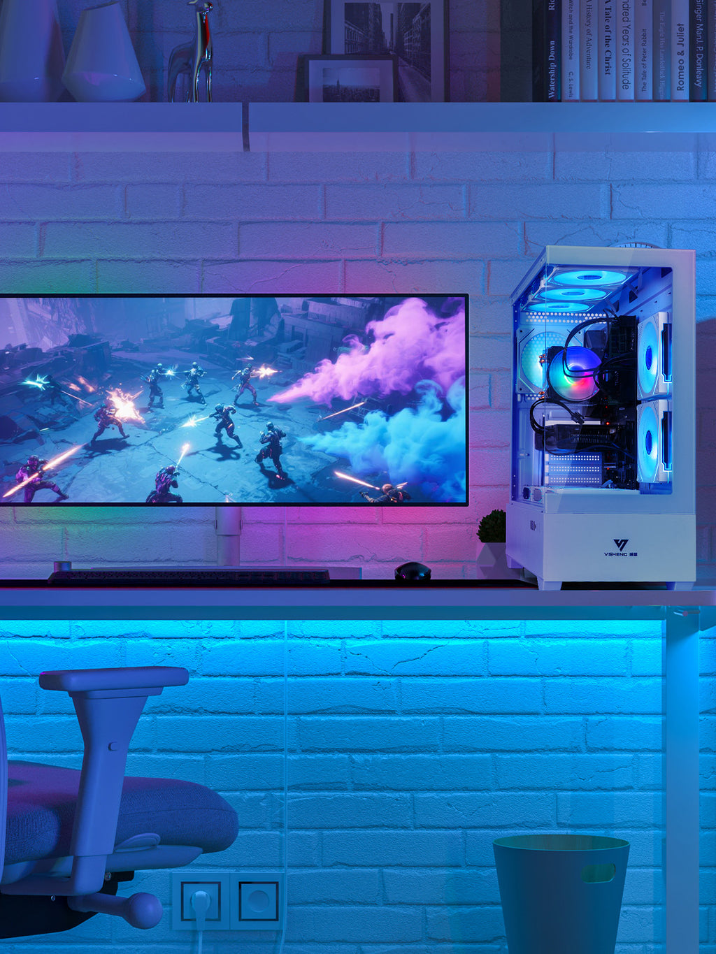 ARGB Gaming PC Computer Desktop – i7 Xeon E5 3.20GHz, GeForce GTX 1080, 16GB RAM, 512GB SSD + 1TB HDD, WiFi 6 & BT 5.4, 9× ARGB Fans, Windows 11, High-Performance Gaming Tower