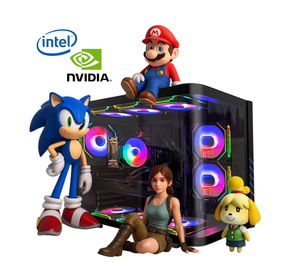 EVOUNIC Gaming PC Desktop, Intel i5/E5/i7 ,Variant VR Ready GPU , 32GB DDR4, 1TB SSD, WiFi 6 & BT 5.4, 9 ARGB Fans, RGB Keyboard & Mouse, Windows 11, Gaming Computer Tower for Gamer, Streaming